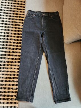 RARE VINTAGE 550 Levi's Women's Relaxed Fit Tapered Leg Black Jeans